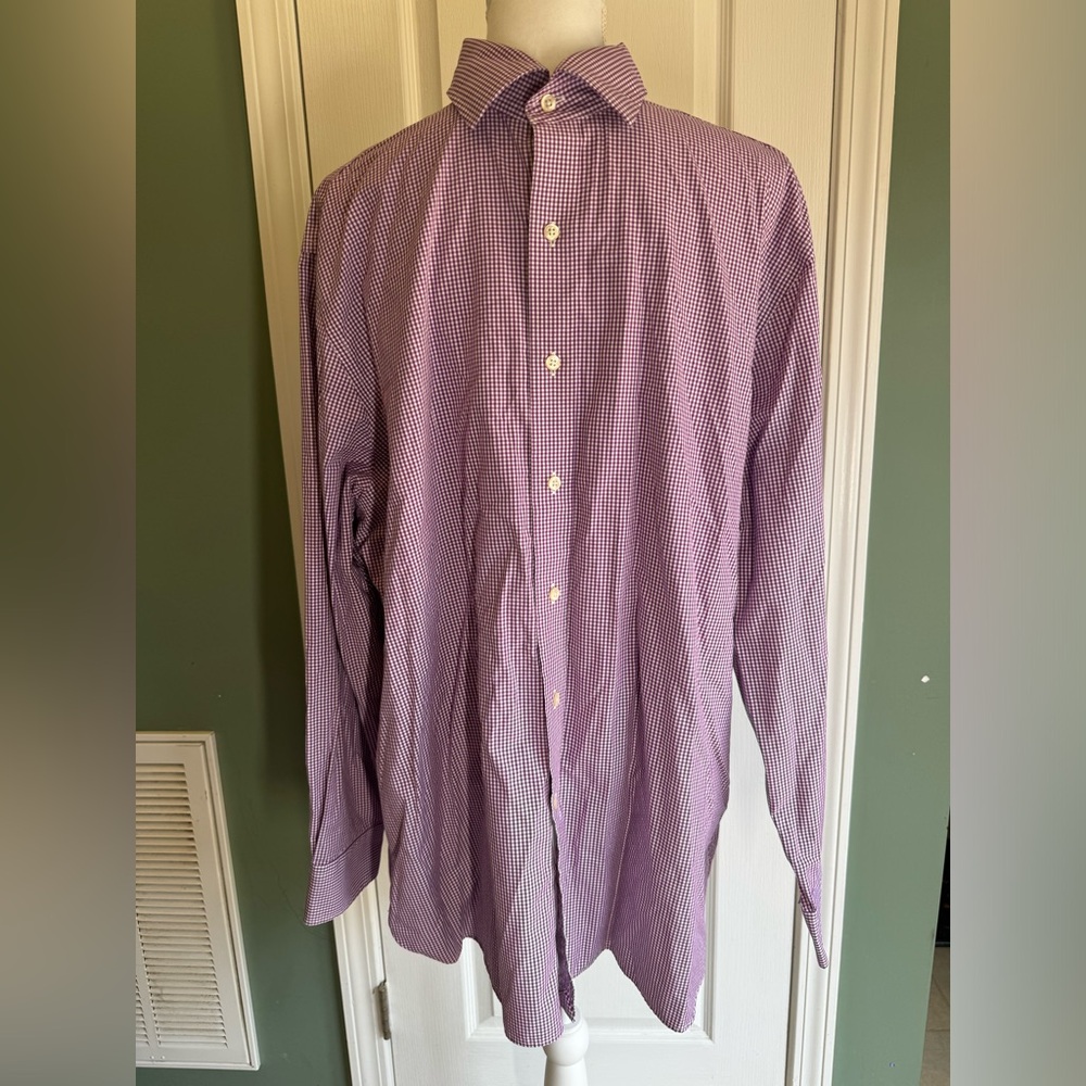 Lauren Ralph Lauren‎ Men's Purple Gingham Shirt 17.5-34/35